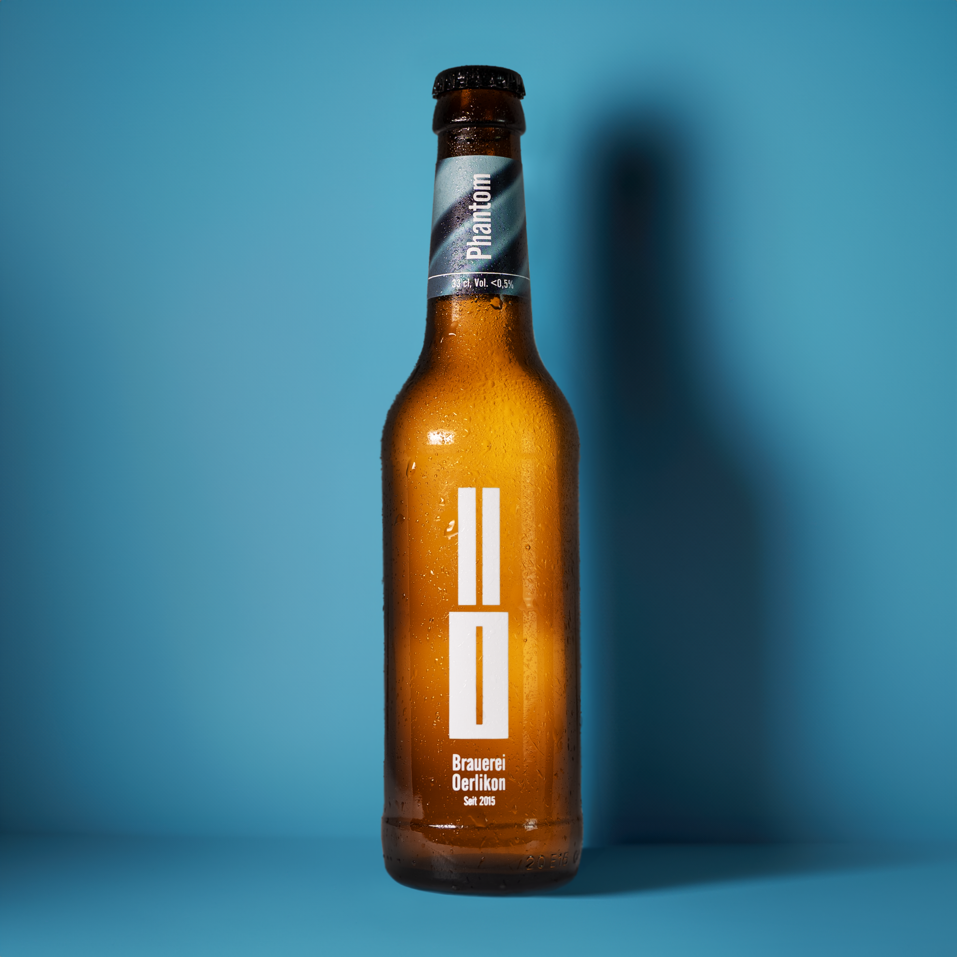 Bottle of alcohol free Phantom by Brauerei Oerlikon